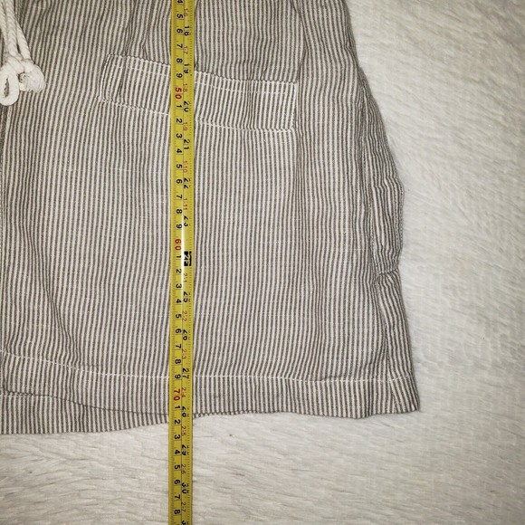Lucky Brand Sz L Women's Linen Blend Striped Jacket Full Zip Waist Drawstring - Picture 12 of 12